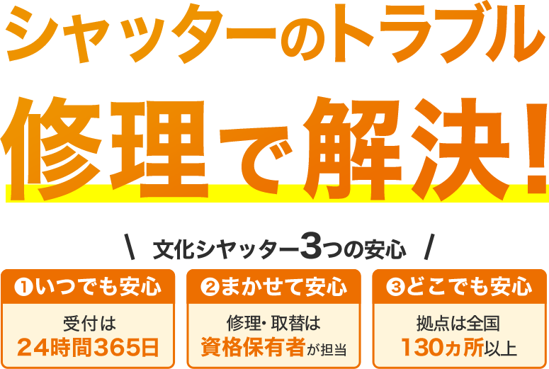 シャッターのトラブル・修理で解決！