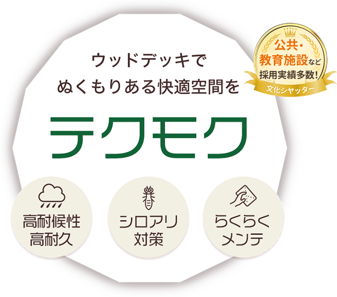 ウッドデッキでぬくもりある快適空間をテクもク