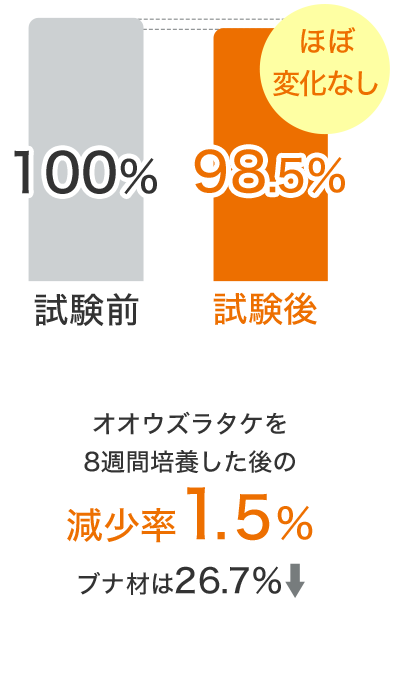 耐朽試験における質量減少率